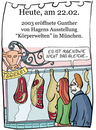 Cartoon: 22. Februar (small) by chronicartoons tagged günter,von,hagens,doktor,tod,körperwelten,metzger,cartoon