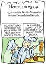 Cartoon: 25. September (small) by chronicartoons tagged mussolini,hitler,duce,faschist,pizza,haxn,kraut,nazis,cartoon