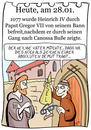 Cartoon: 28. Januar (small) by chronicartoons tagged canossa,karl,iv,papst,cartoon