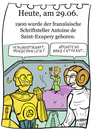 Cartoon: 29. Juni (small) by chronicartoons tagged exupery,c3po,starwars,leia,prinz,cartoon