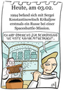 Cartoon: 3. Februar (small) by chronicartoons tagged russe,spaceshuttle,kaviar,raumfahrt,cartoon