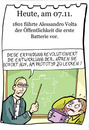 Cartoon: 7. November (small) by chronicartoons tagged volta,volt,batterie,energie,strom,cartoon