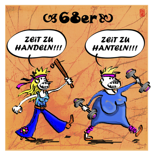 Cartoon: 68er (medium) by zenundsenf tagged 68er,handeln,hanteln,zenf,zensenf,zenundsenf,walter,andi