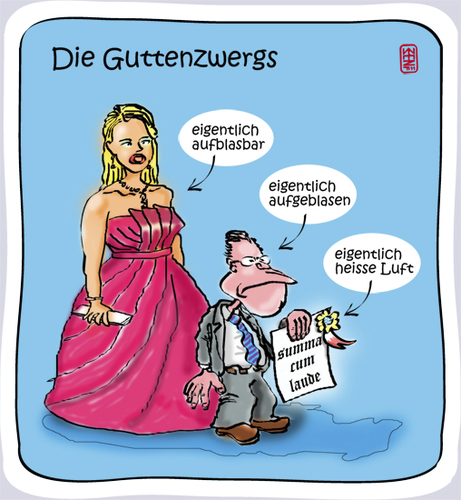 Cartoon: Die Guttenzwergs (medium) by zenundsenf tagged andi,walter,zenundsenf,zensenf,zenf,zwerg,betrug,fake,doktorarbeit,guttenberg