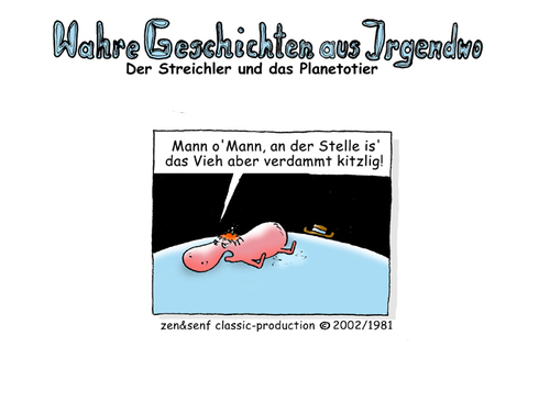 Cartoon: sterichler und planetotier (medium) by zenundsenf tagged zenundsenf,planetotier,sterichler