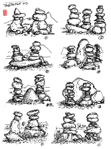 Cartoon: Troll Dialoge (medium) by zenundsenf tagged walter,andi,zenundsenf,zensenf,zenf,illustration,island,dialog,trolls,reisen,auf,trolle,eriksson,björn