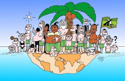Cartoon: overpopulation (medium) by mart tagged overpopulation,überbevölkerung,mart,insel,island,multiplying,