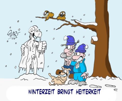 Cartoon: winterzeit bringt heiterkeit (medium) by mart tagged winter,heiterkeit,lachende,kids,exhibitionist,