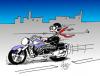 Cartoon: shot by wasp (small) by mart tagged wasp,wespe,biker,motorbike,motorrad,erschossen,shot,mart,