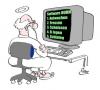 Cartoon: Software Huhn (small) by mart tagged chicken huhn software god gott mart computer 