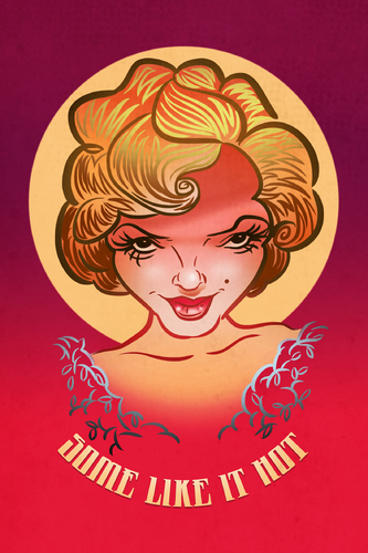 Cartoon: Some Like it Hot (medium) by Martynas Juchnevicius tagged woman,beauty,diva,movies,people,illustration,art,caricature,artist,singer,actress,monroe,marylin