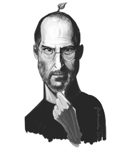 Cartoon: Steve Jobs (medium) by Martynas Juchnevicius tagged digital,painting,caricature,macintosh,apple,jobs,steve
