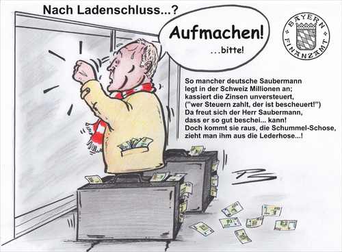 Cartoon: Später Kunde beim Finanzamt (medium) by Peter Schnitzler tagged uli,hoeneß,selbstanzeige