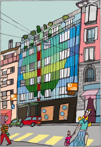 Cartoon: Une maison (medium) by Albin Christen tagged maison,building,house,colors,couleurs,