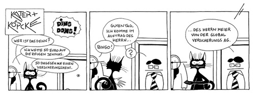 Cartoon: Kater u. Köpcke - Wette (medium) by badham tagged badham,köpcke,bonn,kater,wette,jehovas,zeugen,versicherung