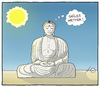 Cartoon: Buddhas smile (small) by badham tagged buddha wetter sonne religion sommer badham