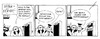 Cartoon: Kater u. Köpcke - Bahn VIII (small) by badham tagged hammel badham köpcke kater deutsche bahn delay verspätung rail railroad railway official defect out of order anzeigetafel train
