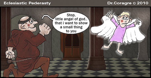 Cartoon: Eclesiastic Pederasty (medium) by DrCoragre tagged religion,humor,comic,strip,satiric,ironic