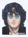 Cartoon: John Lennon (small) by DrCoragre tagged lennon,drawing,pop,art,illustration,mixed,media,rock,portrait