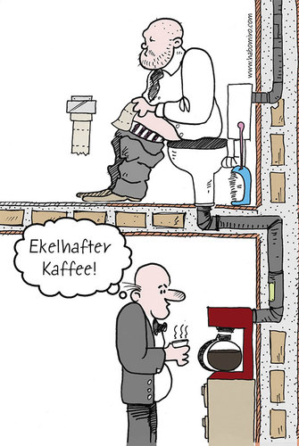 Cartoon: Ekelhafter Kaffee (medium) by Habomiro tagged habomiro,kaffee,klo,toilette,wc,00,kaffeemaschine,büro
