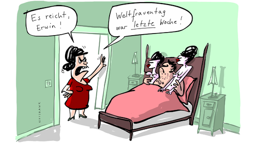 Cartoon: Frauentag (medium) by kittihawk tagged frauen,tag,frauentag,erwin,internationaler,märz,frauen,frauentag,märz
