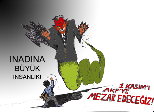 Cartoon: INADINA BÜYÜK INSANLIK (medium) by Bern tagged humanite,humanity,turkey,barrage,hdp,kasim