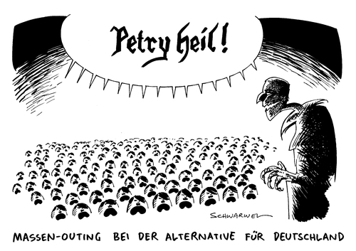 Cartoon: AfD Petry neue Vorsitzende (medium) by Schwarwel tagged afd,petry,neue,vorsitzende,partei,rechts,rechtsruck,nazi,karikatur,schwarwel,ausländerfeindlichkeit,hass,migranten,afd,petry,neue,vorsitzende,partei,rechts,rechtsruck,nazi,karikatur,schwarwel,ausländerfeindlichkeit,hass,migranten