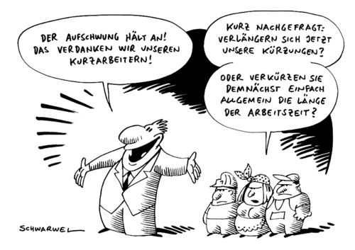 Cartoon: Aufschwung dank Kurzarbeit (medium) by Schwarwel tagged aufschwung,kurzarbeit,deutschland,regierung,politik,job,lohn,gehalt,arbeit,karikatur,schwarwel