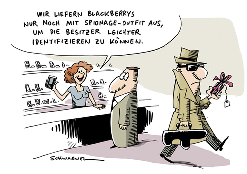 Cartoon: Blackberry-Verbot Indien Nahost (medium) by Schwarwel tagged blackberry,verbot,indien,nahost,sicherheit,rim,karikatur,schwarwel