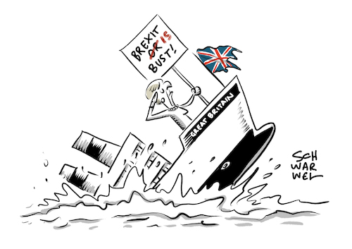 Cartoon: Brexit May Austritt EU (medium) by Schwarwel tagged brexit,may,austritt,eu,europäische,union,great,britain,großbritannien,england,cartoon,karikatur,schwarwel,brexit,may,austritt,eu,europäische,union,great,britain,großbritannien,england,cartoon,karikatur,schwarwel