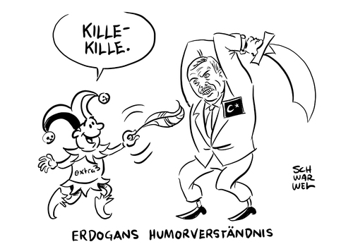 Cartoon: extra3 Video über Erdogan (medium) by Schwarwel tagged extra3,tv,show,fernsehen,satire,humor,video,erdogan,türkei,löschung,botschafter,karikatur,schwarwel,clown,satirevideo,satiriker,ndr,erdowi,erdowo,presse,pressefreiheit,extra3,tv,show,fernsehen,satire,humor,video,erdogan,türkei,löschung,botschafter,karikatur,schwarwel,clown,satirevideo,satiriker,ndr,erdowi,erdowo,presse,pressefreiheit