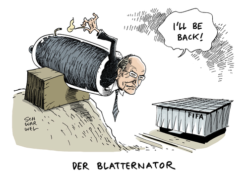 Cartoon: FIFA Blatter Einspruch (medium) by Schwarwel tagged fifa,blatter,einspruch,sperre,fußball,karikatur,schwarwel,fifa,blatter,einspruch,sperre,fußball,karikatur,schwarwel