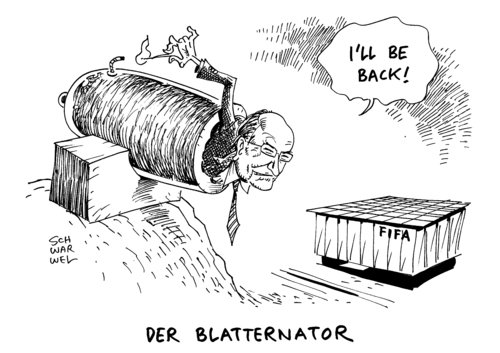 Cartoon: FIFA Blatter Einspruch (medium) by Schwarwel tagged fifa,blatter,einspruch,sperre,fußball,karikatur,schwarwel,fifa,blatter,einspruch,sperre,fußball,karikatur,schwarwel