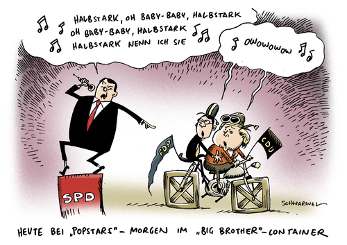 Gabriel SPD Merkel Halbbstarke