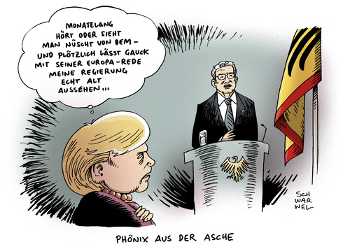 Cartoon: Gauck historische Europa Rede (medium) by Schwarwel tagged bundespräsident,gauck,europa,rede,historisch,merkel,regierung,politik,karikatur,schwarwel,bundespräsident,gauck,europa,rede,historisch,merkel,regierung,politik,karikatur,schwarwel