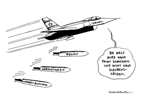 Cartoon: Israel Angriff Syrien (medium) by Schwarwel tagged israel,angriff,syrien,syrisches,gebiet,krieg,terror,waffen,gewalt,bombe,flugzeug,tod,gerechtigkeit,freiheit,recht,würde,achtung,welt,glaube,staat,nation,mord,karikatur,schwarwel,israel,angriff,syrien,syrisches,gebiet,krieg,terror,waffen,gewalt,bombe,flugzeug,tod,gerechtigkeit,freiheit,recht,würde,achtung,welt,glaube,staat,nation,mord,karikatur,schwarwel