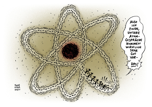Cartoon: Atom Gespräche Iran (medium) by Schwarwel tagged schwarwel,karikatur,vertagt,ergebnislos,iran,verhandlung,gespräch,atom,atom,gespräch,verhandlung,iran,ergebnislos,vertagt,karikatur,schwarwel