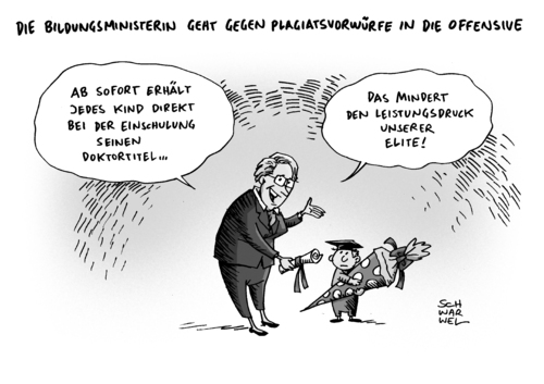 Cartoon: Schavan Plagiatsvorwürfe (medium) by Schwarwel tagged bildungsministerin,schavan,plagiatsvorwürfe,doktorarbeit,karikatur,schwarwel,schüler,schule,bildung,bildungsministerin,schavan,plagiatsvorwürfe,doktorarbeit,karikatur,schwarwel,schüler,schule,bildung