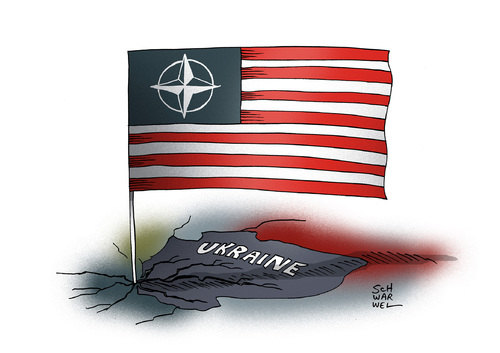 Cartoon: Ukraine NATO Bündnis und USA (medium) by Schwarwel tagged ukraine,nato,bündnis,und,usa,karikatur,schwarwel,ukraine,nato,bündnis,und,usa,karikatur,schwarwel