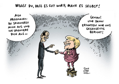 Cartoon: US Spionage Affäre Merkel Obama (medium) by Schwarwel tagged us,usa,spionage,affäre,telefonat,merkel,obama,karikatur,schwarwel,überwachung,daten,us,usa,spionage,affäre,telefonat,merkel,obama,karikatur,schwarwel,überwachung,daten
