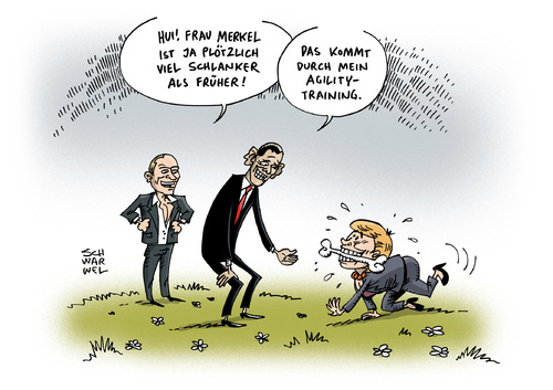 Cartoon: Verschlankung der Kanzlerin (medium) by Schwarwel tagged verschlankung,der,kanzlerin,ist,medienthema,karikatur,schwarwel,boulevardpolitik,verschlankung,der,kanzlerin,ist,medienthema,karikatur,schwarwel,boulevardpolitik