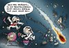 Cartoon: Bagatellschaden - Ehrgeiz (small) by Schwarwel tagged bagatellschaden,bagatell,schaden,ehrgeiz,weltraum,karikatur,schwarwel,komet,zerstörung,hoffnung,positiv,mann,astronaut