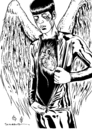Cartoon: bigotted angel (small) by Schwarwel tagged engel angel mann flügel illustration schwarwel herz seele traurig liebe träne