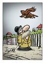 Cartoon: Cartoon von Schwarwel (small) by Schwarwel tagged cartoon,witz,schwarwel,hund,mann,gassi,gehen,fleugzeug,verkehrte,welt,professor,eisenstein,fliegen,spaziergang,vogel