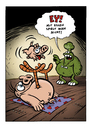 Cartoon: Mit Essen spielt man nicht (small) by Schwarwel tagged schwarwel,cartoon,witz,lustig,schweinevogel,swampie,spiel,sid,essen