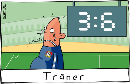 Cartoon: traener (medium) by Josef Schewe tagged trainer,coach,fußball,soccer,sport,man,loser,wettkampf,rasen,feld,bayer,leverkusen,bundesliga