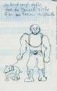 Cartoon: Herr und Hund (small) by manfredw tagged hund,mann,pitbull,bullterrier,muskel,shirt,muskelshirt,gewalt,stiefel,kraft,beissen
