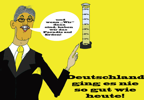 Cartoon: Nicht von dieser Welt (medium) by Peter Losch tagged armut,löhne,wirtschaft,deutschland,bundespolitik,partei,rösler,fdp,politik