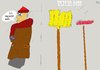 Cartoon: Genug (small) by Peter Losch tagged winter,frühling,schnee,schneeschaufel,kälte,grau,wintersachen