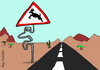 Cartoon: deer sign (small) by roy friedler tagged sign,deer,accident